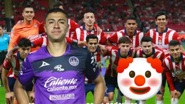 Andrés Montaño con el equipo de Chivas, emoji de payaso/La Máquina Celeste