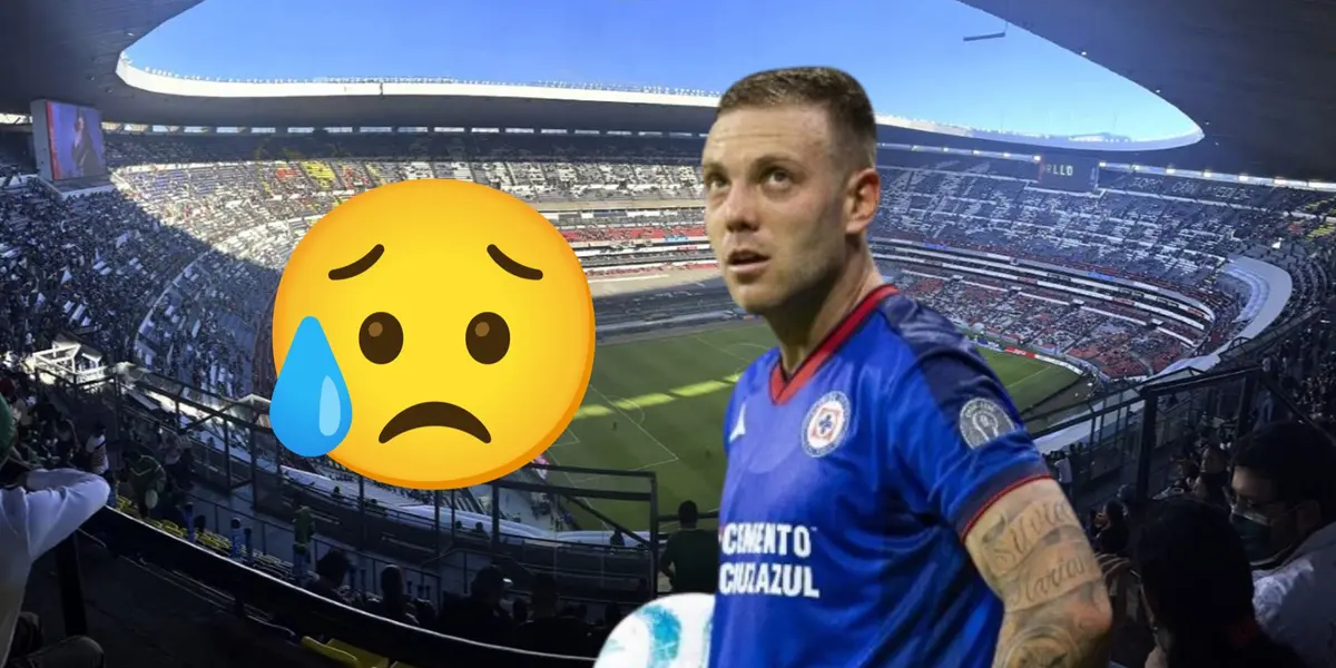 Carlos Rotondi en el Estadio Azteca, emoji triste/La Máquina Celeste