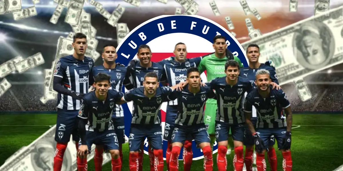 Equipo de Rayados de Monterrey, con el escudo de Cruz Azul/FOTO El Futbolero