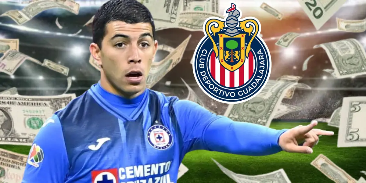 Erik Lira escudo de Chivas y Cruz Azul/La Máquina Celeste