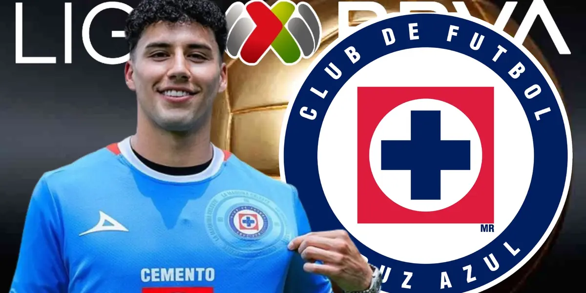 Jorge Sánchez, jersey de Cruz Azul, escudo/La Máquina Celeste