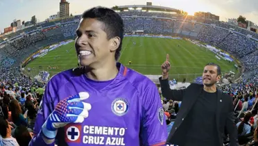 Kevin Mier junto a Jaime Lozano en el Estadio Azul
