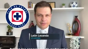 León Lecanda haciendo home office con el escudo de Cruz Azul/La Máquina Celeste