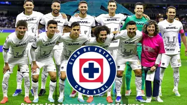 Pumas foto oficial 2024, con el escudo de Cruz Azul