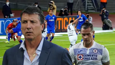 Siboldi en la portada con Caraglio y de fondo el juego de Cruz Azul vs Pumas/La Máquina Celeste