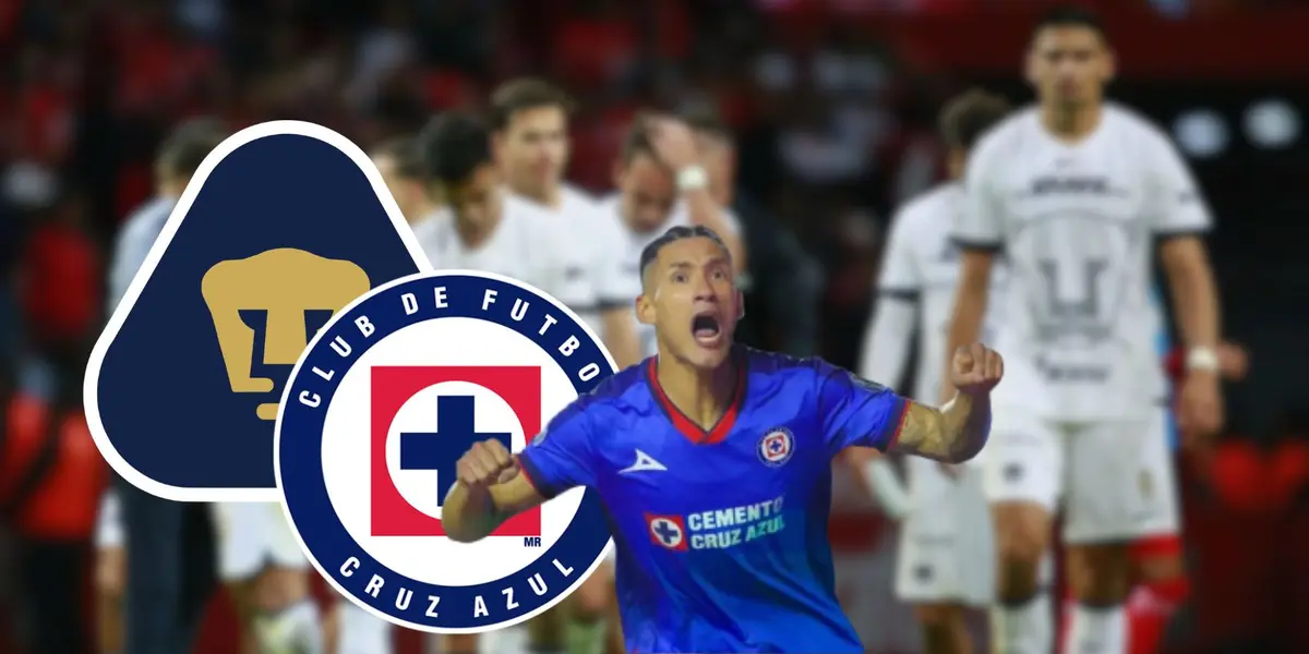 Uriel Antuna celebra un gol con la camiseta de Cruz Azul en Liga MX