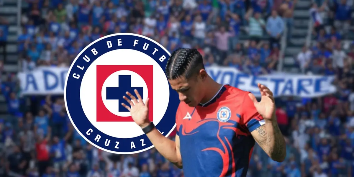 Uriel Antuna durante un partido de Liga MX con Cruz Azul