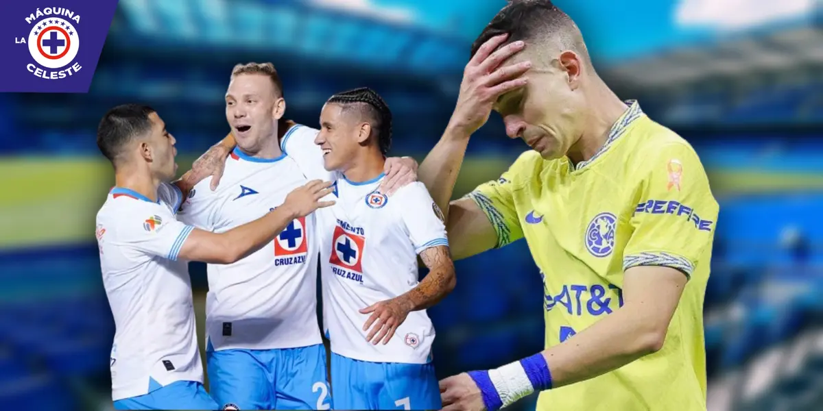 Álvaro Fidalgo y jugadores de Cruz Azul (Fuente: Marca y Diez)