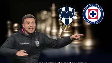 Anselmi, con los escudos de Monterrey y de Cruz Azul/FOTO La Máquina Celeste