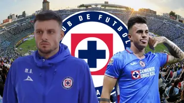 Anselmi en la portada con Lotti y el escudo de Cruz Azul/La Máquina Celeste