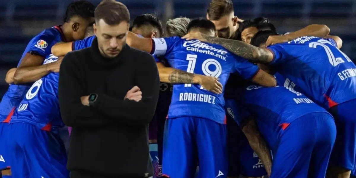 Anselmi lamentándose, mientras el Cruz Azul antes de un partido/La Máquina Celeste