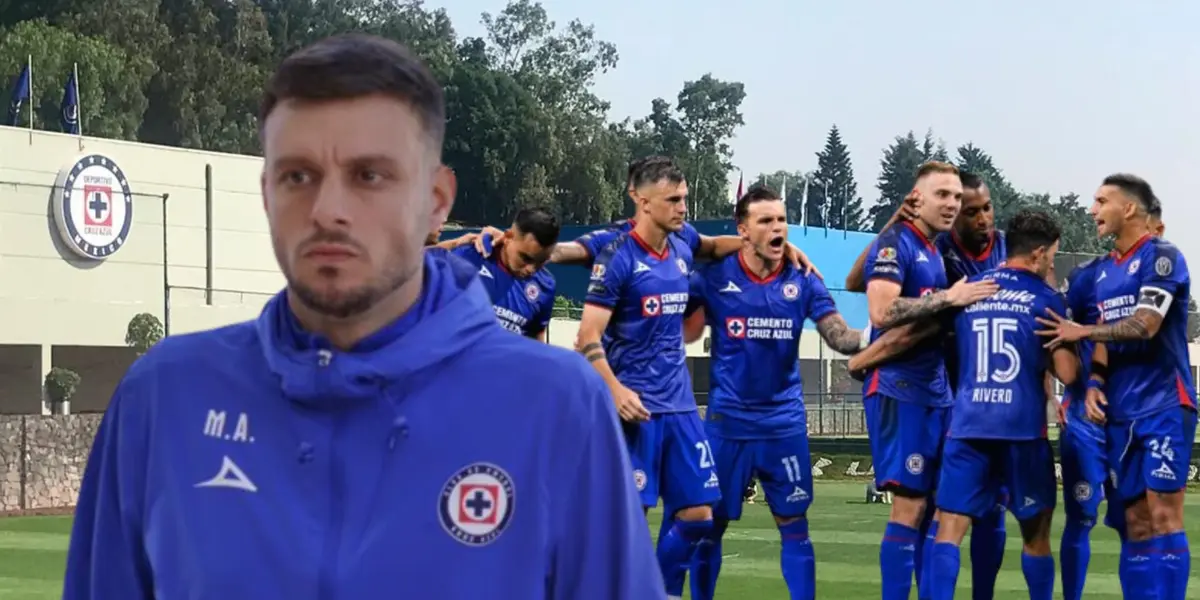 Anselmi y el equipo de Cruz Azul celebrando gol/FOTO: Imago-Cruz Azul