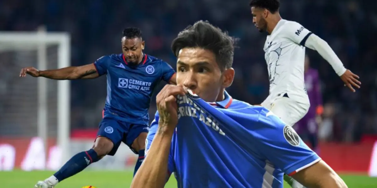 Antuna besando el escudo de Cruz Azul/FOTO SportsMedia y La Máquina Celeste