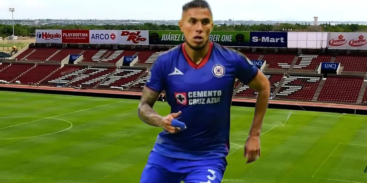 Carlos Salcedo y al fondo el Estadio de Bravos de Juárez (Foto: GettyImages)