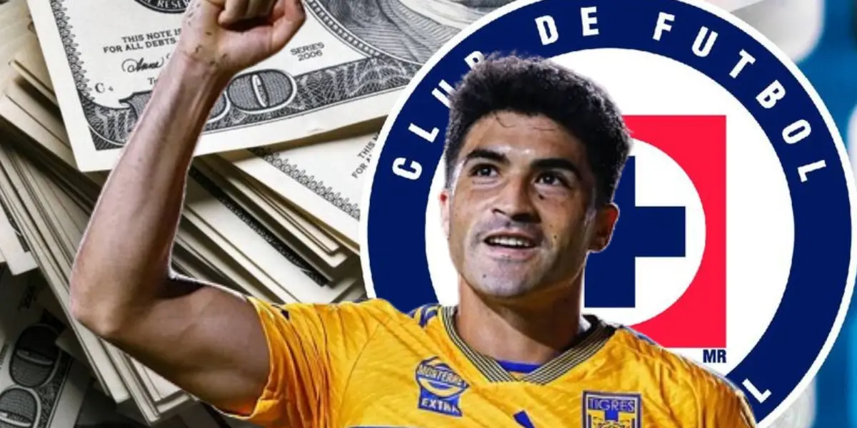 Dinero, escudo de Cruz Azul y Nicolás Ibáñez en Tigres/ Foto: Cruz Azul Bolavip