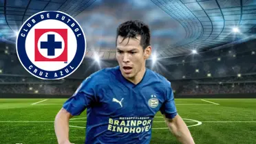 Hirving Lozano, con el escudo del Cruz Azul/FOTO La Máquina Celeste