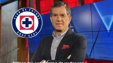 Javier Alarcón con el logo de Cruz Azul