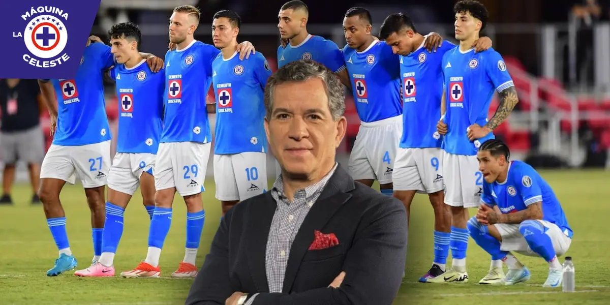 Javier Alarcón y los jugadores de Cruz Azul (Fuente: Publímetro / ESPN)