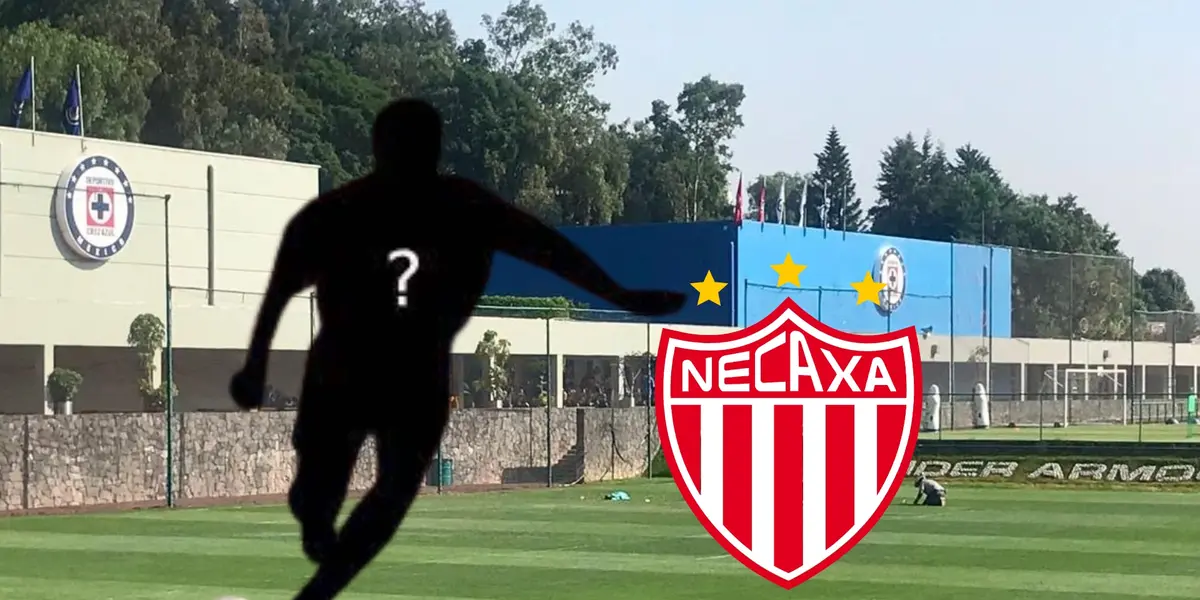 Jugador oculto con el escudo de Necaxa en La Noria/La Máquina Celeste