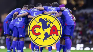 Jugadores de Cruz Azul y escudo del América/ Foto: MedioTiempo 