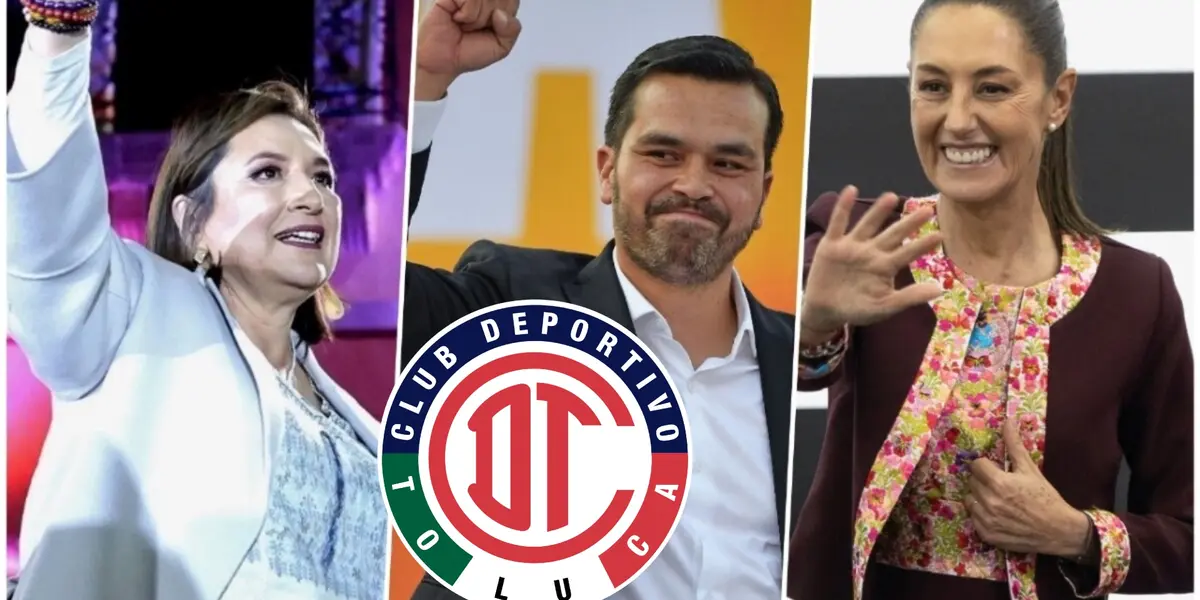 Maynez, Xóchitl y Sheibaun en la portada con logo de Toluca