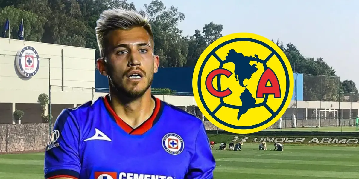 Piovi y el escudo del América en La Noria/La Máquina Celeste