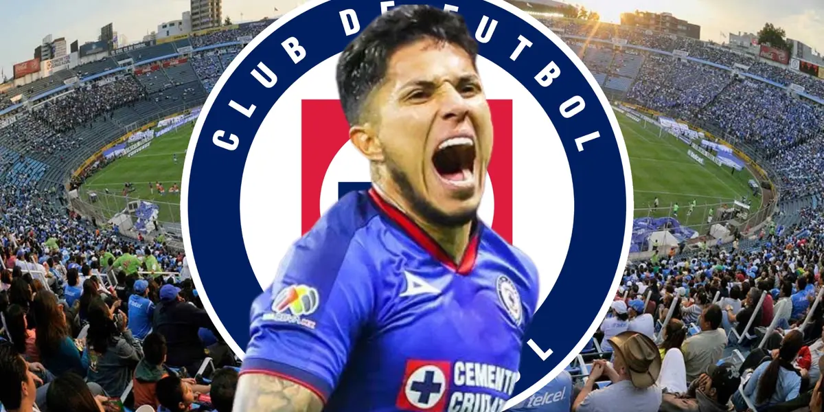 Salcedo con la jersey de Cruz Azul gritando/La Máquina Celeste