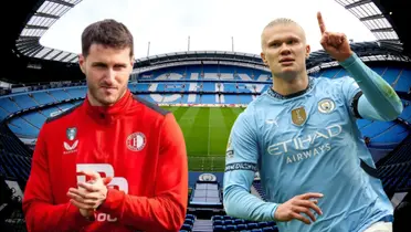 Santiago Giménez y Erling Haaland (Foto tomada de: The Guardian/Transfermarkt/Feyenoord)