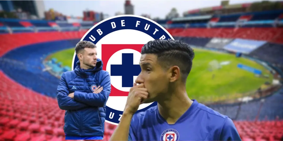 Uriel Antuna durante un partido de Liga MX con el Cruz Azul