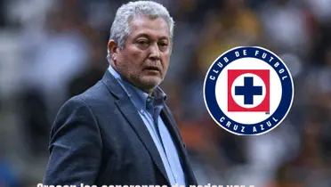 Vucetich entrenando con el escudo de Cruz Azul