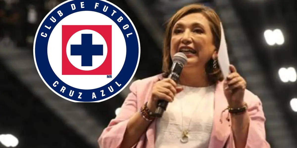 Xóchitl Gálvez y el escudo de Cruz Azul