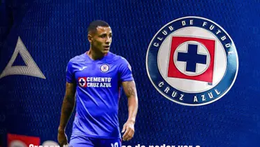 Yotún de fondo con la jersey de Cruz Azul/La Máquina Celeste